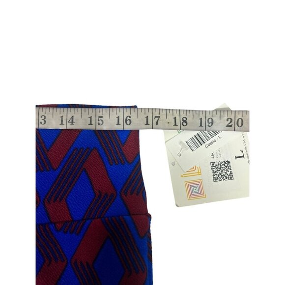 LuLaRoe Cassie Women's Burgundy & Blue Skirt - Picture 3 of 6